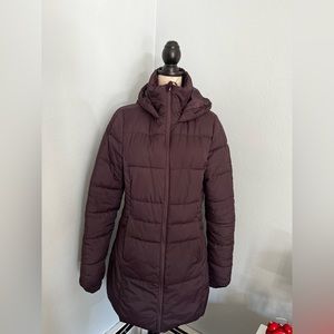 Champion Women’s Purple puffer jacket size large with hood
